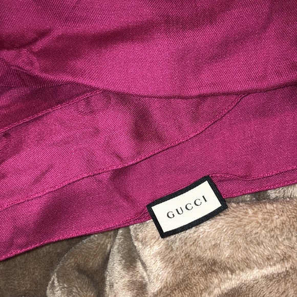 GUCCI Monochromatic Wool & Silk Blend Scarf - Picture 4 of 5
